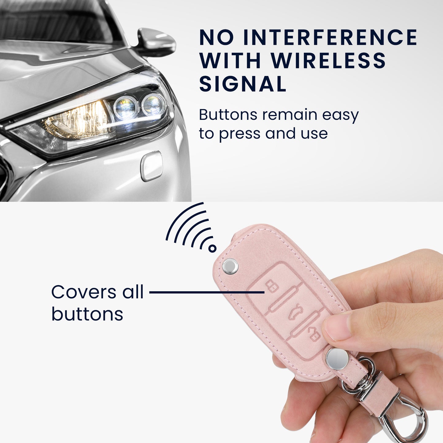 Faux Leather Case compatible with VW Skoda Seat Car Key