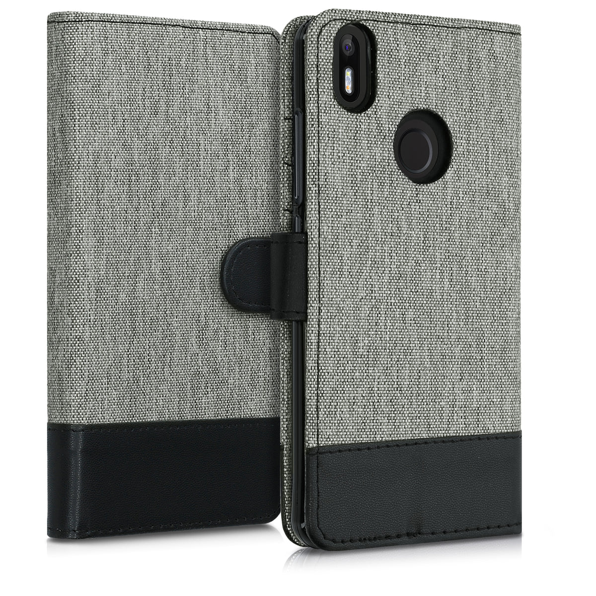 kwmobile Wallet Case compatible with bq Aquaris X / X Pro - Phone Cover with Stand - Card Slots