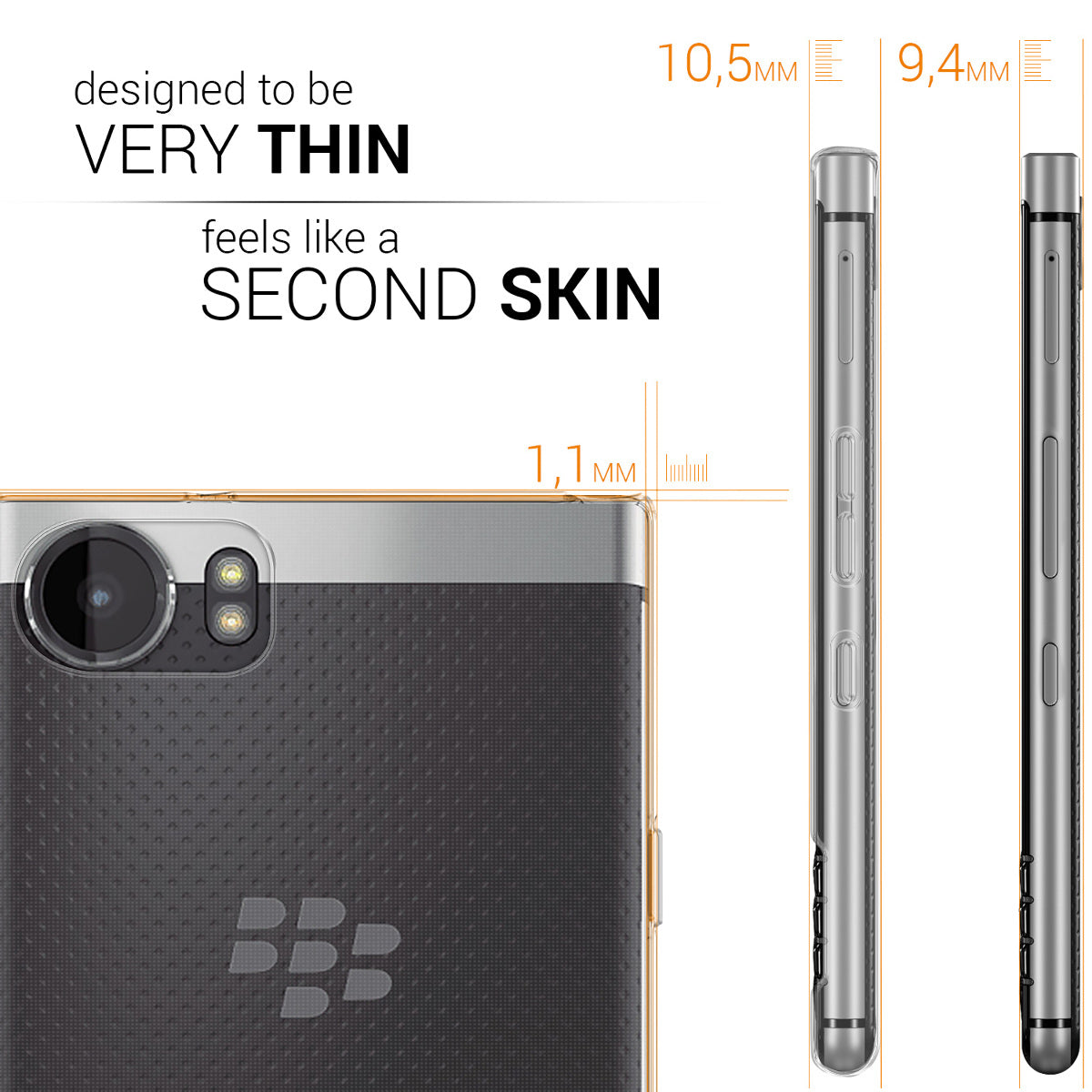 kwmobile Case Compatible with Blackberry KEYone (Key1)