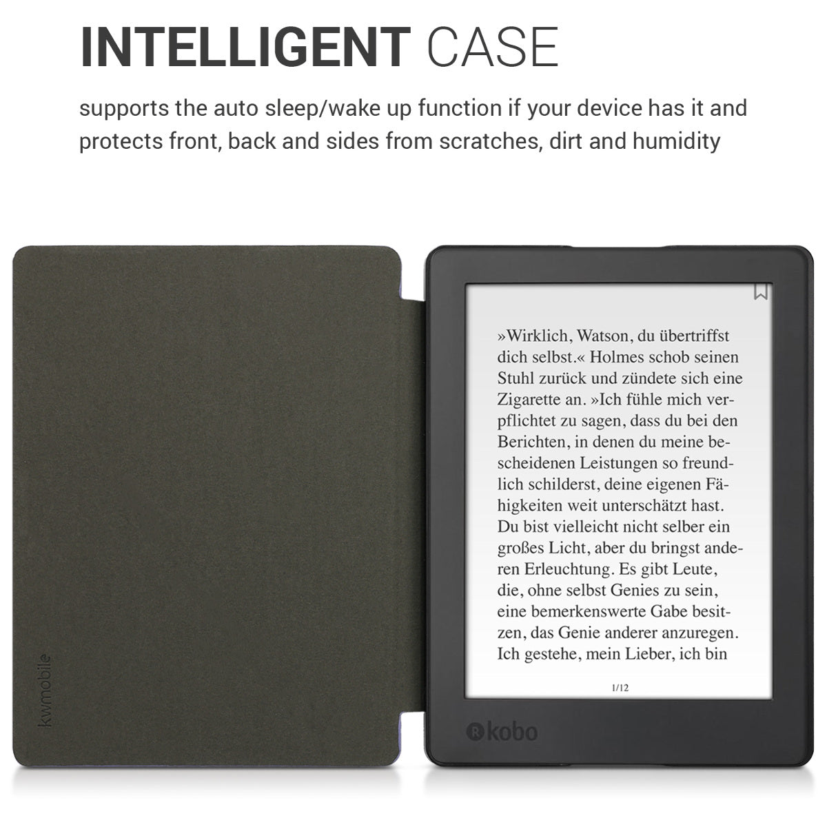 Kobo Aura H2O Edition 2 with Auto Sleep eReader Flip Case