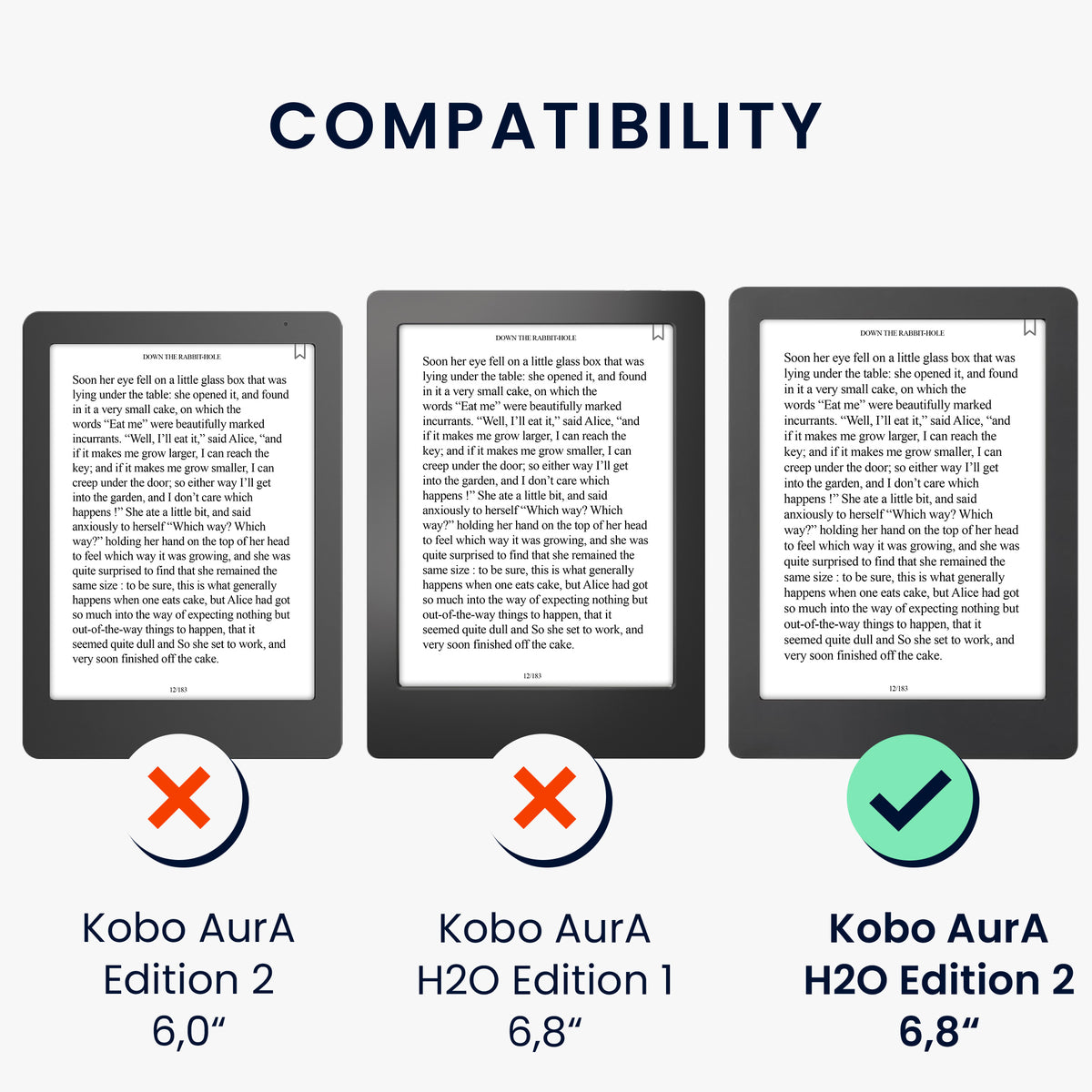 Kobo Aura H2O Edition 2 with Auto Sleep eReader Flip Case