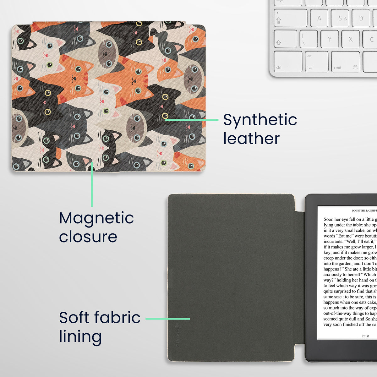 Kobo Aura H2O Edition 2 with Auto Sleep eReader Flip Case