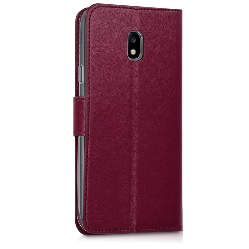 kwmobile Case compatible with Samsung Galaxy J3 (2017) DUOS Faux Leather Wallet Case with Card Slots