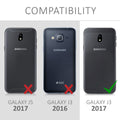 kwmobile Case compatible with Samsung Galaxy J3 (2017) DUOS Faux Leather Wallet Case with Card Slots