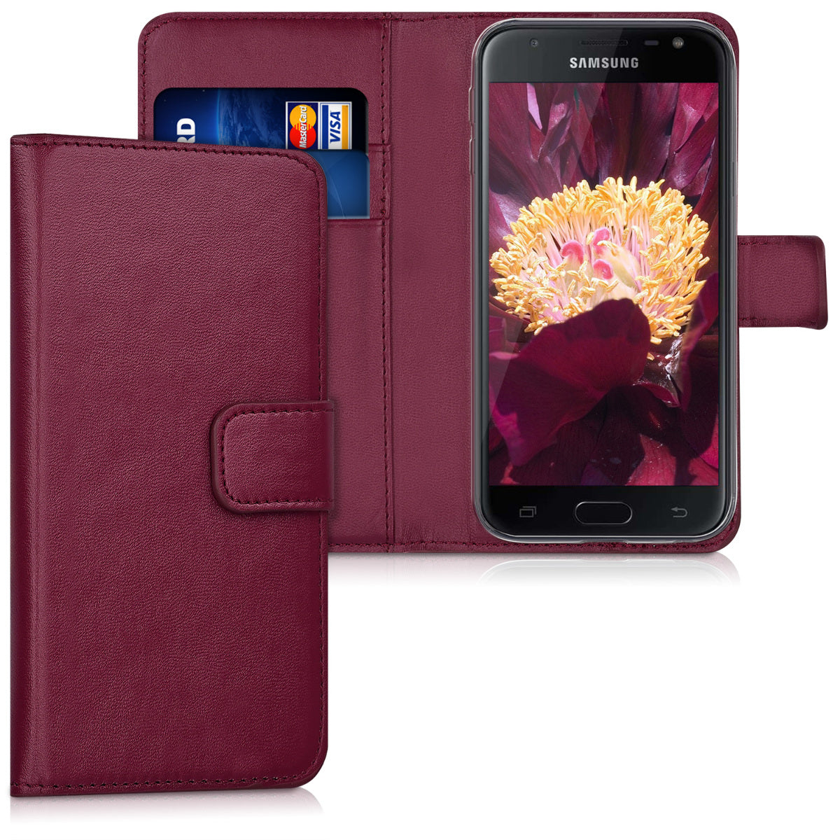 Samsung Galaxy J3 (2017) DUOS Faux Leather Wallet Case with 3 Card Slots