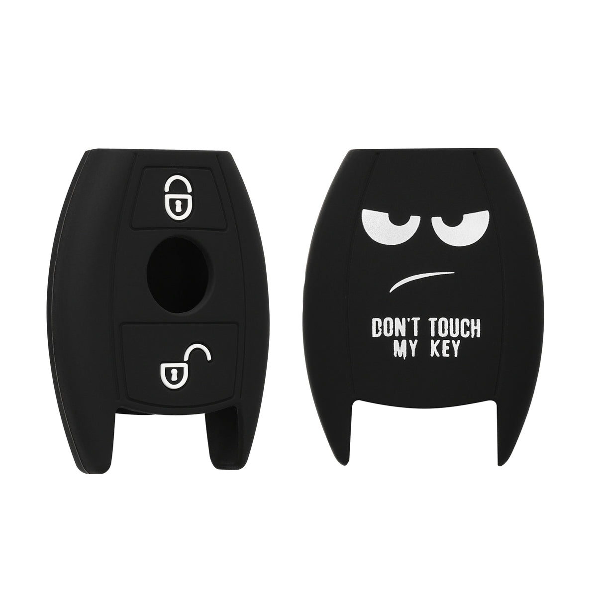 kwmobile Car Key Cover Compatible with Mercedes Benz 2-Button Car Key (Keyless Go Only) Case - Key Fob Cover Don't touch my Key