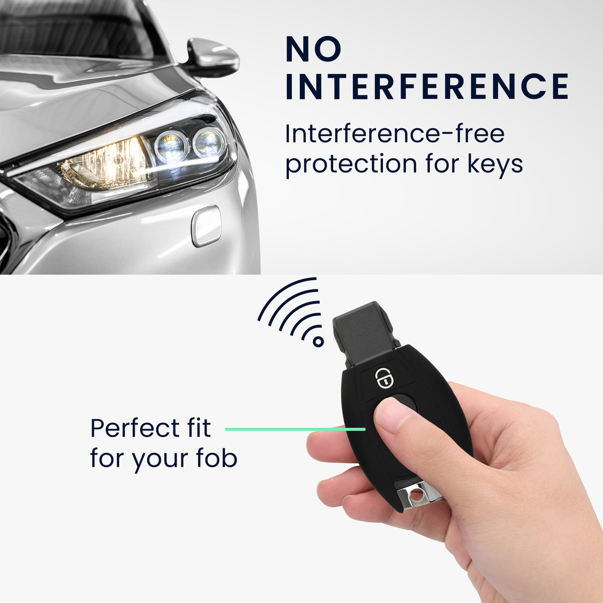 kwmobile Car Key Cover Compatible with Mercedes Benz 2-Button Car Key (Keyless Go Only) Case - Key Fob Cover Don't touch my Key