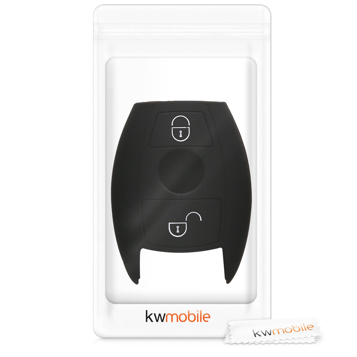 kwmobile Car Key Cover Compatible with Mercedes Benz 2-Button Car Key (Keyless Go Only) Case - Key Fob Cover Don't touch my Key