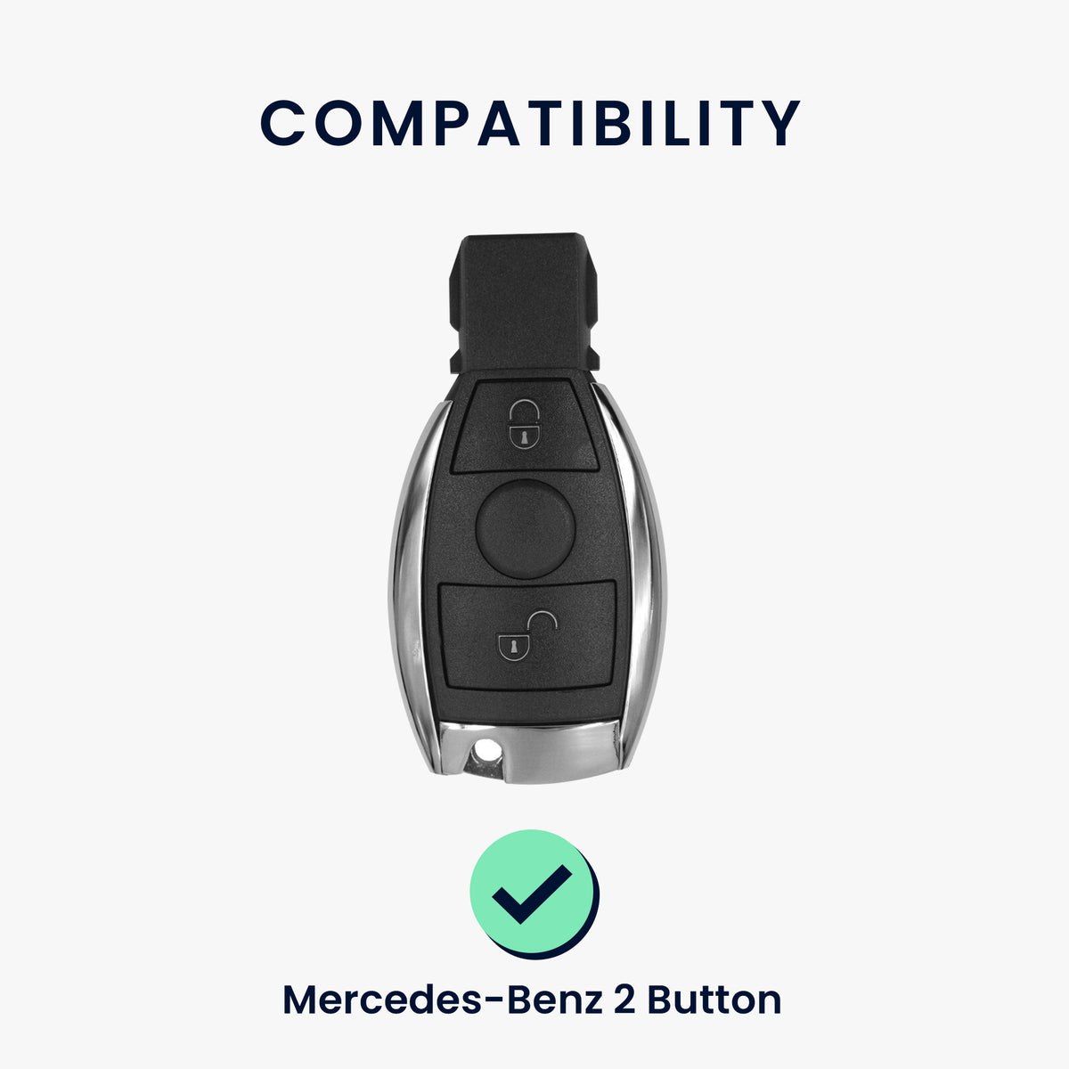 kwmobile Car Key Cover Compatible with Mercedes Benz 2-Button Car Key (Keyless Go Only) Case - Key Fob Cover Don't touch my Key