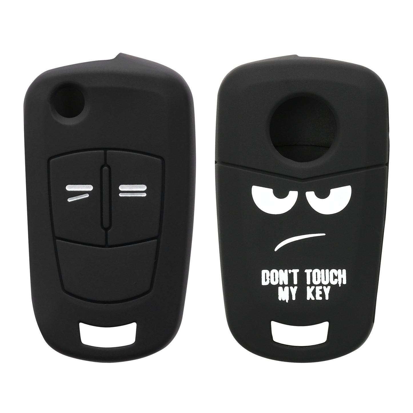 kwmobile Car Key Cover Compatible with Opel Vauxhall 2-Button Folding Key Car Key Cover - Key Fob Case Don't touch my Key