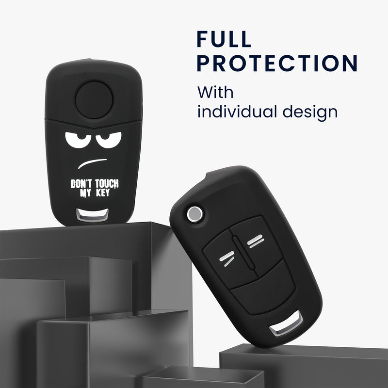 kwmobile Car Key Cover Compatible with Opel Vauxhall 2-Button Folding Key Car Key Cover - Key Fob Case Don't touch my Key