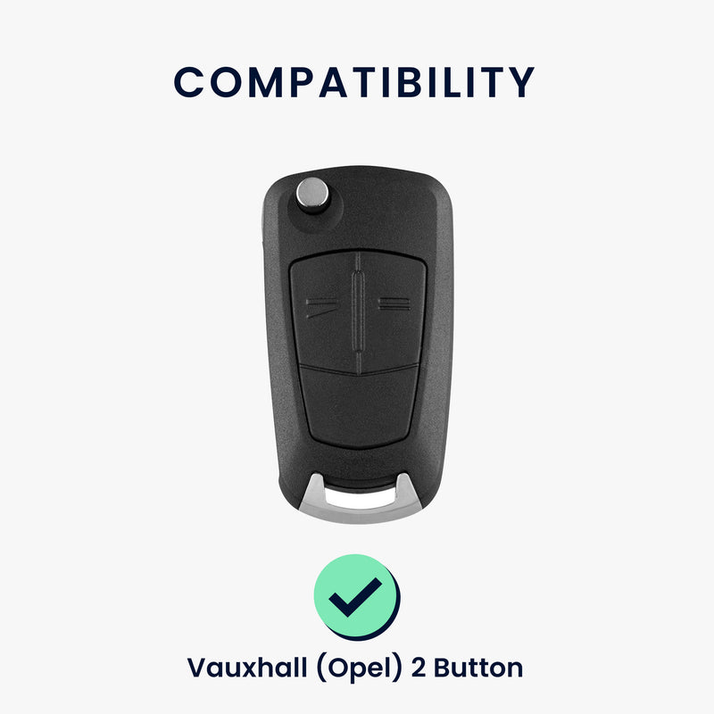 kwmobile Car Key Cover Compatible with Opel Vauxhall 2-Button Folding Key Car Key Cover - Key Fob Case Don't touch my Key