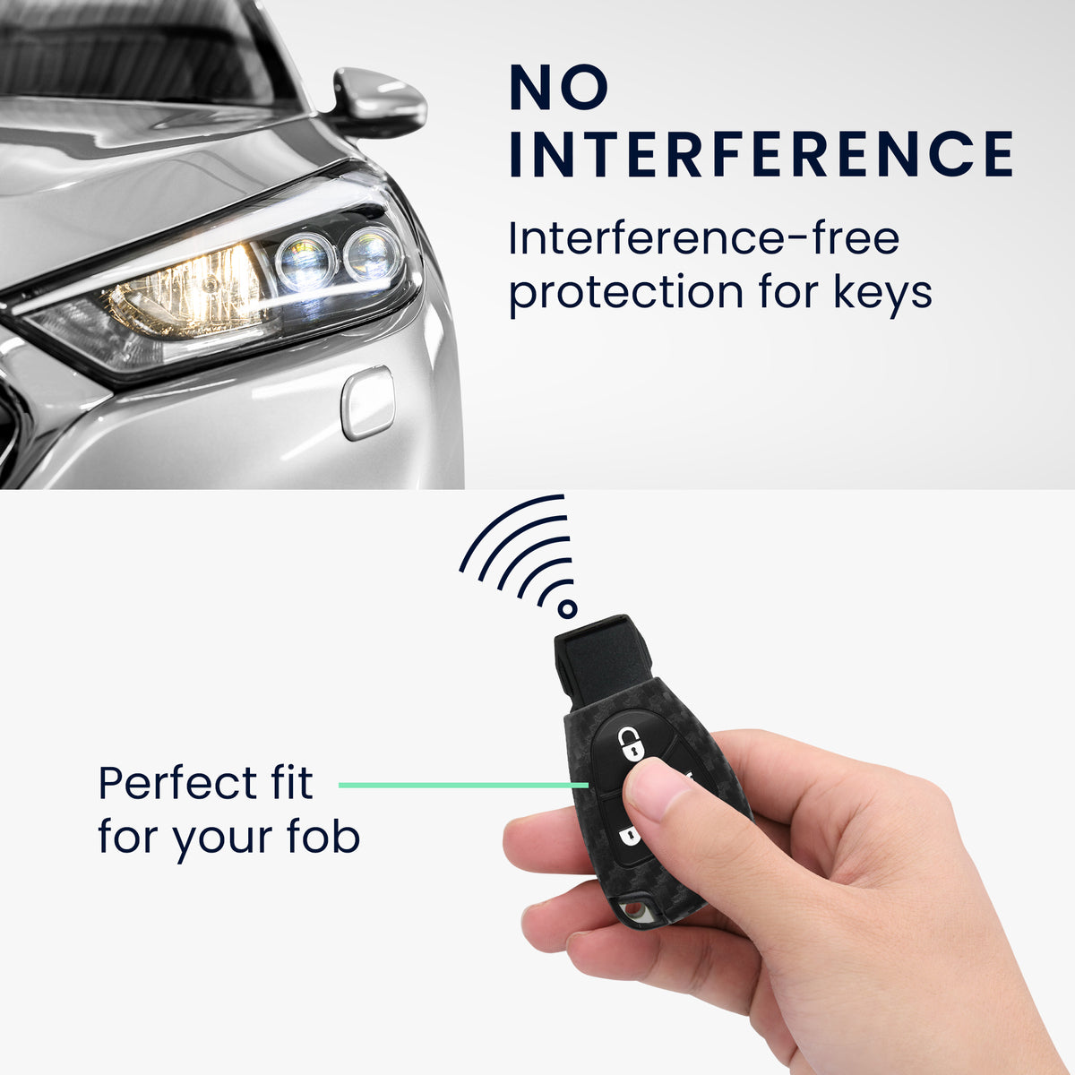 kwmobile Car Key Cover compatible with Mercedes Benz 2-3-Button Car Key Cover
