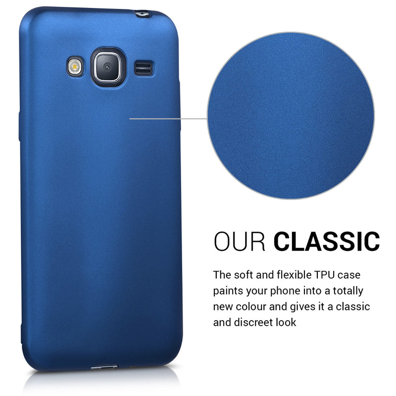 kwmobile Phone Case for Samsung Galaxy J3 (2016) DUOS Case - Metallic Shimmer Silicone Case - Protective Cover