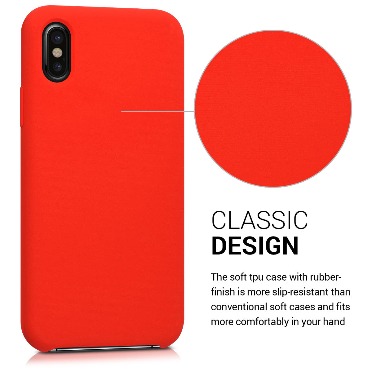 kwmobile Case for Apple iPhone X - Silicone Phone Cover - Wireless Charging Protective Case