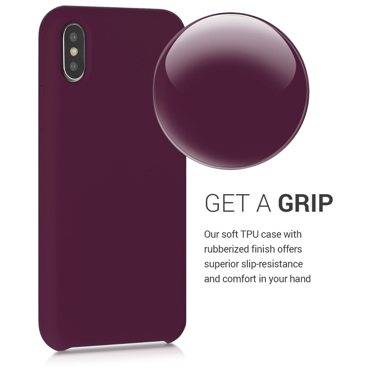kwmobile Case for Apple iPhone X - Silicone Phone Cover - Wireless Charging Protective Case