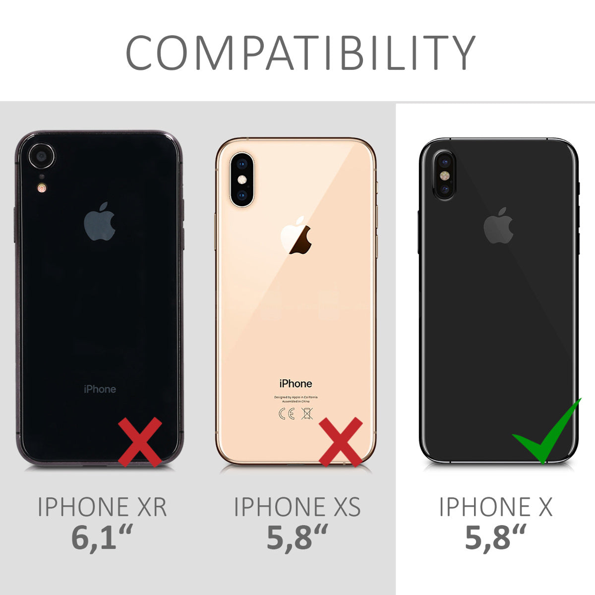 kwmobile Case for Apple iPhone X - Silicone Phone Cover - Wireless Charging Protective Case