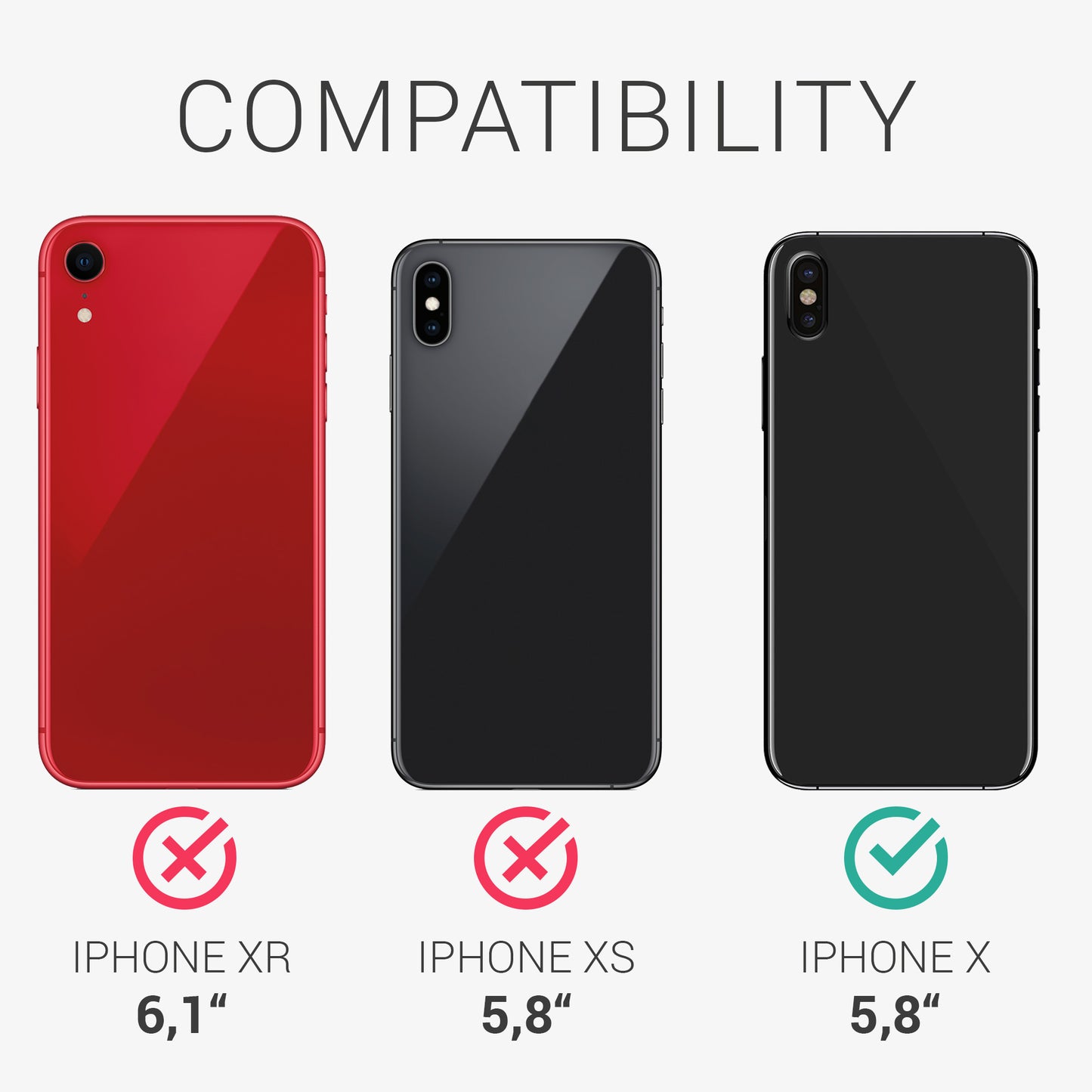 kwmobile Case for Apple iPhone X - Silicone Phone Cover - Wireless Charging Protective Case