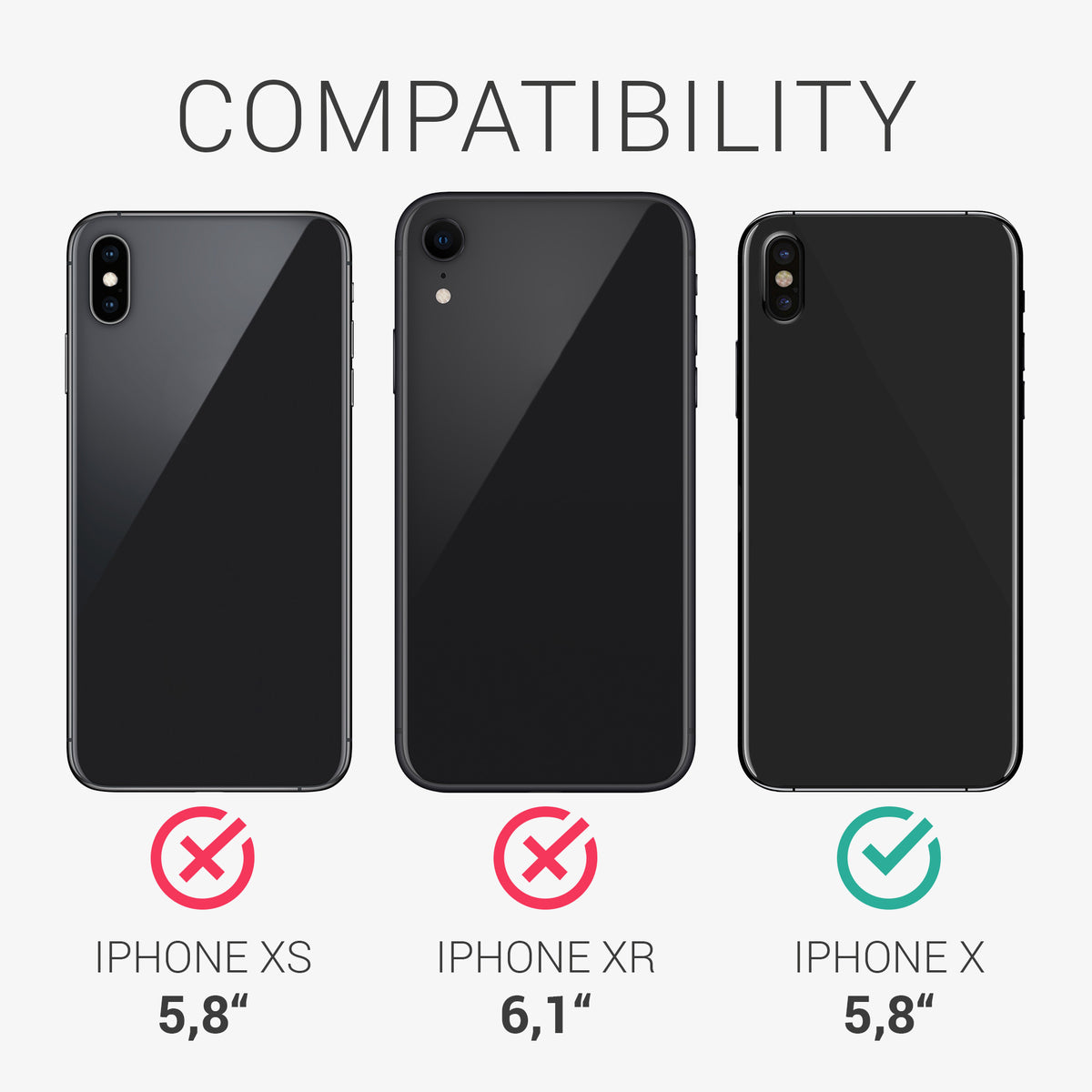 kwmobile Case for Apple iPhone X - Silicone Phone Cover - Wireless Charging Protective Case