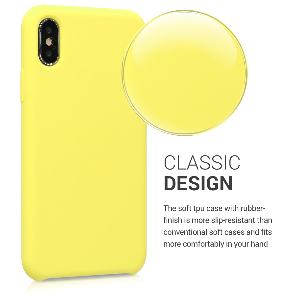 kwmobile Case for Apple iPhone X - Silicone Phone Cover - Wireless Charging Protective Case