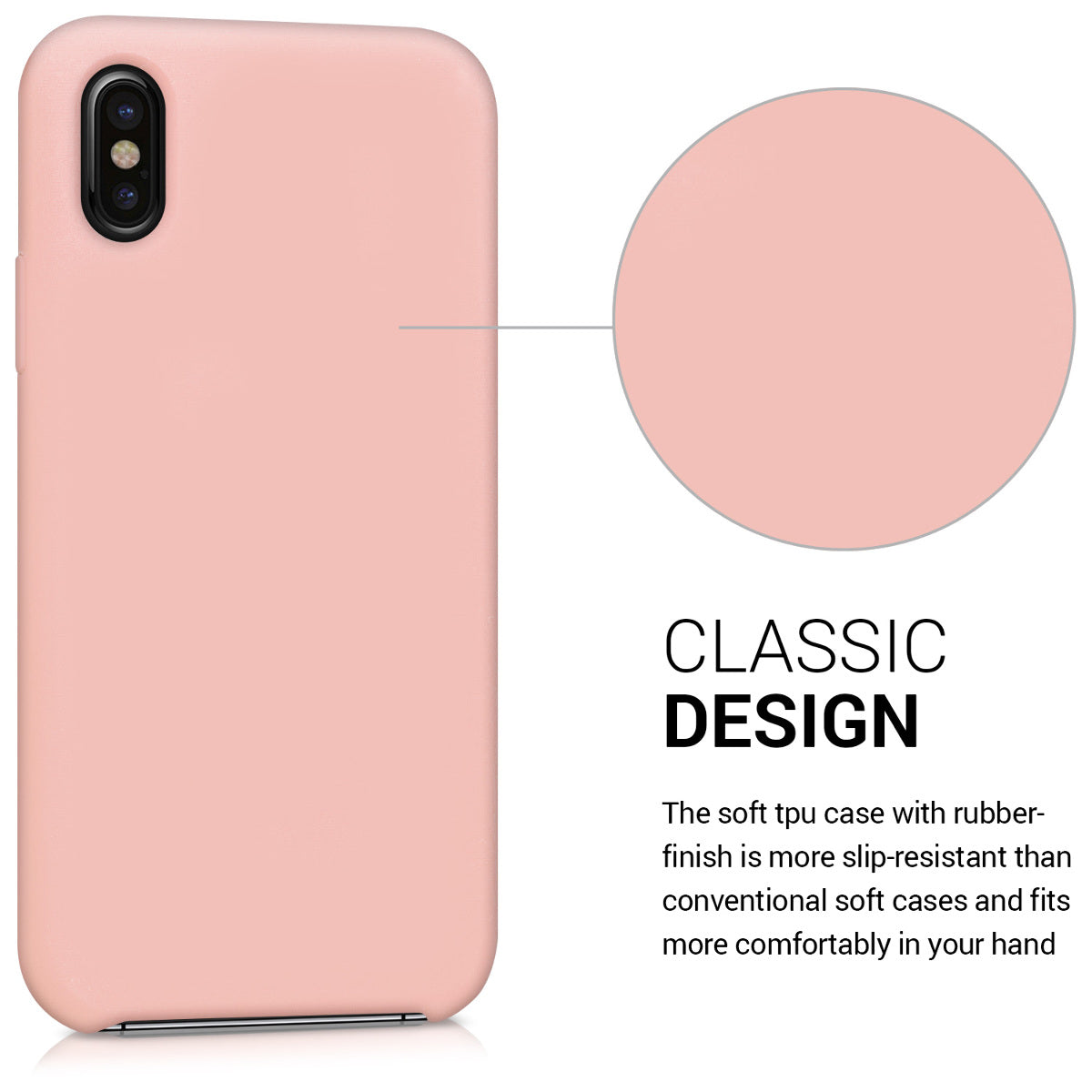 kwmobile Case for Apple iPhone X - Silicone Phone Cover - Wireless Charging Protective Case
