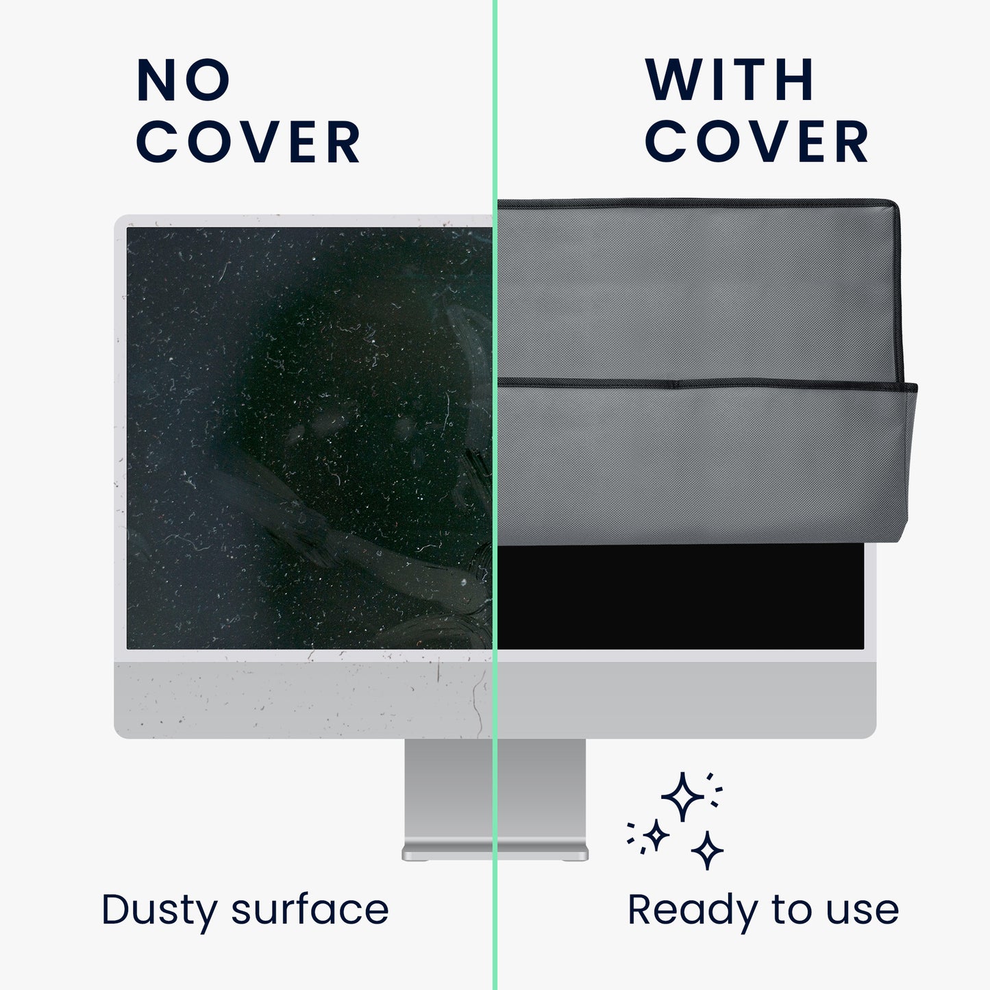 kwmobile Monitor Cover compatible with 20-22" Monitor - PC Display Dust Cover - Computer Screen Case