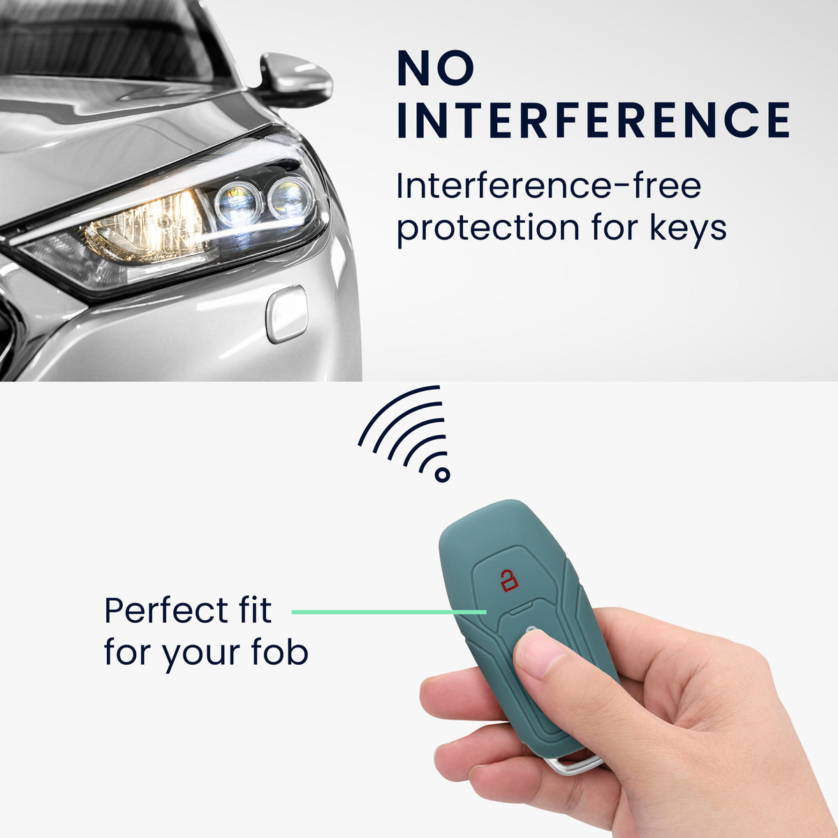 kwmobile Car Key Cover compatible with Ford 3-Button MyKey Car Key (Key Free)