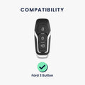 kwmobile Car Key Cover compatible with Ford 3-Button MyKey Car Key (Key Free)