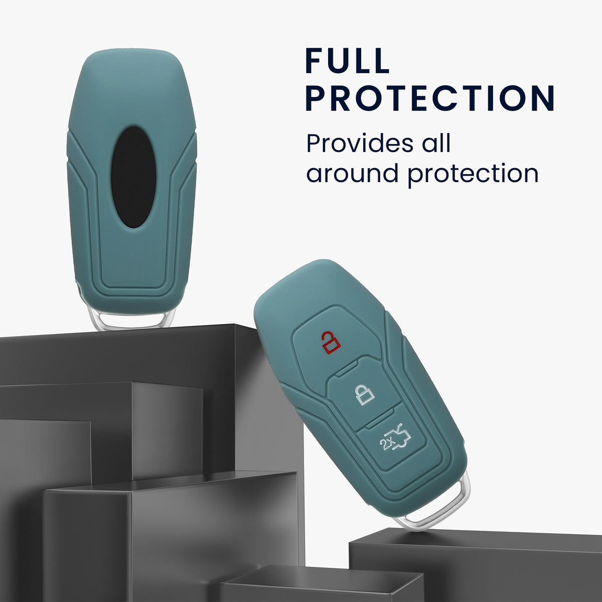 kwmobile Car Key Cover compatible with Ford 3-Button MyKey Car Key (Key Free)