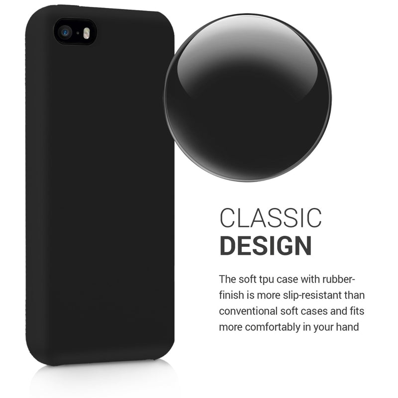 kwmobile Case for Apple iPhone SE (1st Gen 2016) / iPhone 5 / iPhone 5S - Silicone Case - Wireless Charging - Protective Cover