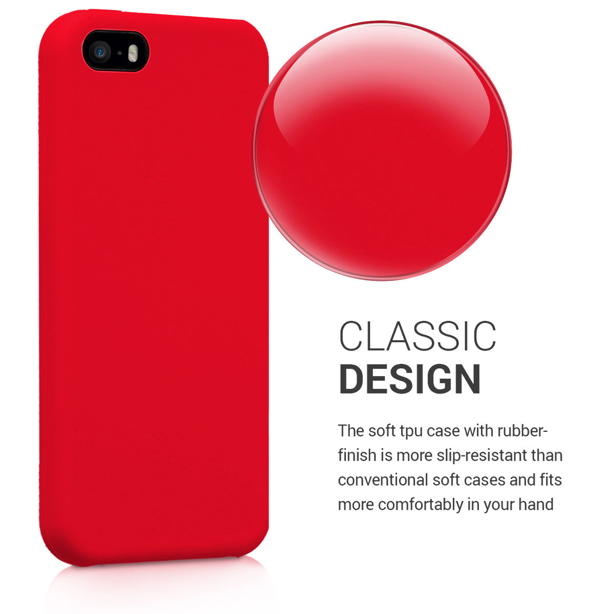kwmobile Case for Apple iPhone SE (1st Gen 2016) / iPhone 5 / iPhone 5S - Silicone Case - Wireless Charging - Protective Cover