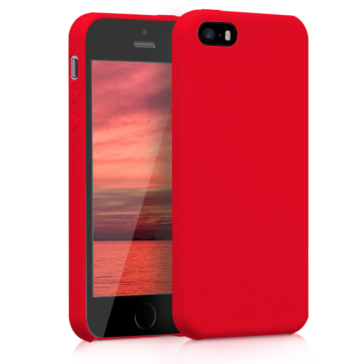 kwmobile Case for Apple iPhone SE (1st Gen 2016) / iPhone 5 / iPhone 5S - Silicone Case - Wireless Charging - Protective Cover