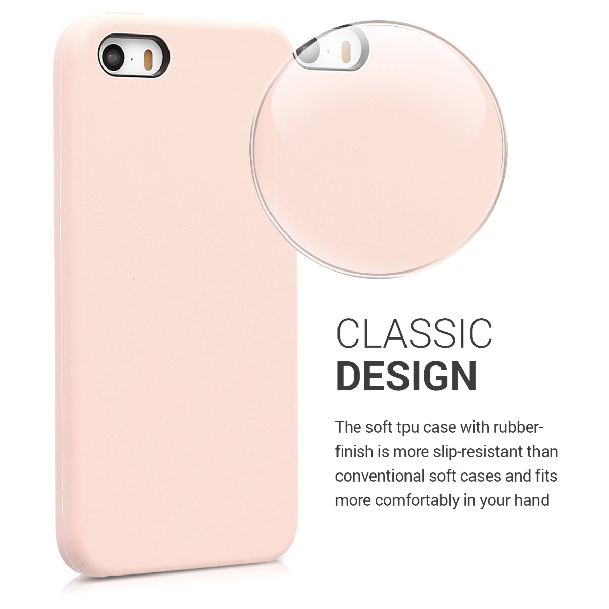 kwmobile Case for Apple iPhone SE (1st Gen 2016) / iPhone 5 / iPhone 5S - Silicone Case - Wireless Charging - Protective Cover