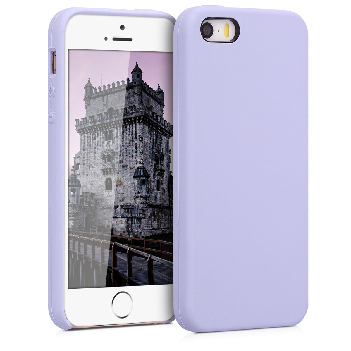 kwmobile Case for Apple iPhone SE (1st Gen 2016) / iPhone 5 / iPhone 5S - Silicone Case - Wireless Charging - Protective Cover
