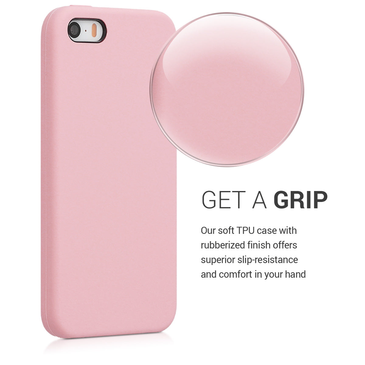 kwmobile Case for Apple iPhone SE (1st Gen 2016) / iPhone 5 / iPhone 5S - Silicone Case - Wireless Charging - Protective Cover