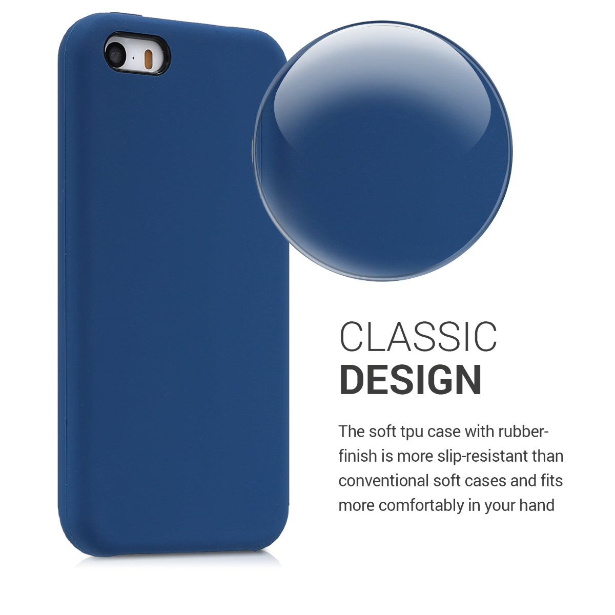 kwmobile Case for Apple iPhone SE (1st Gen 2016) / iPhone 5 / iPhone 5S - Silicone Case - Wireless Charging - Protective Cover