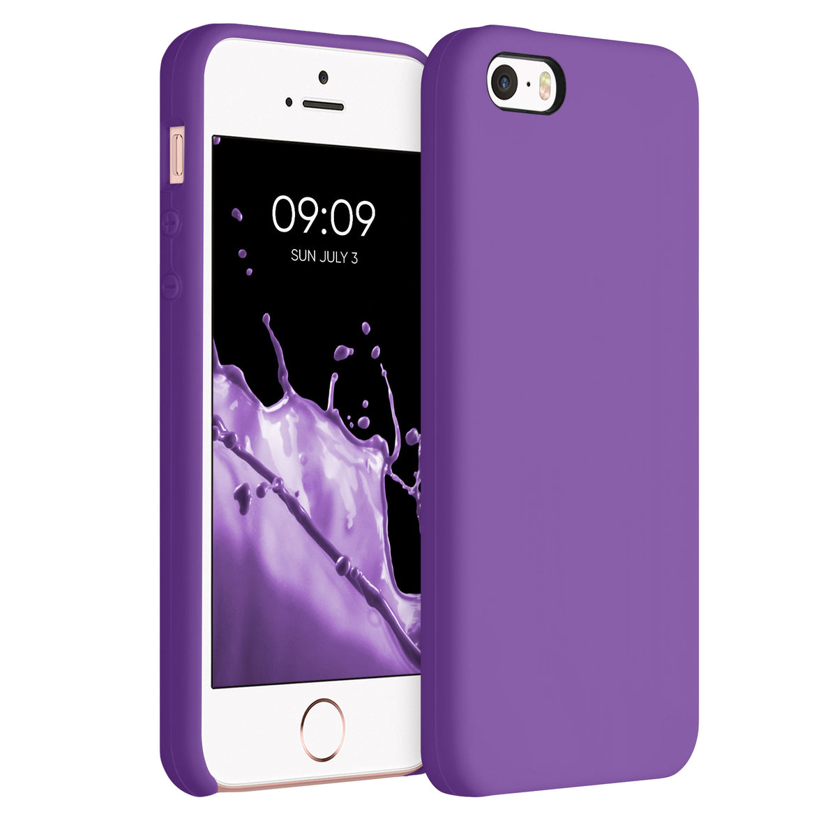 kwmobile Case for Apple iPhone SE (1st Gen 2016) / iPhone 5 / iPhone 5S - Silicone Case - Wireless Charging - Protective Cover