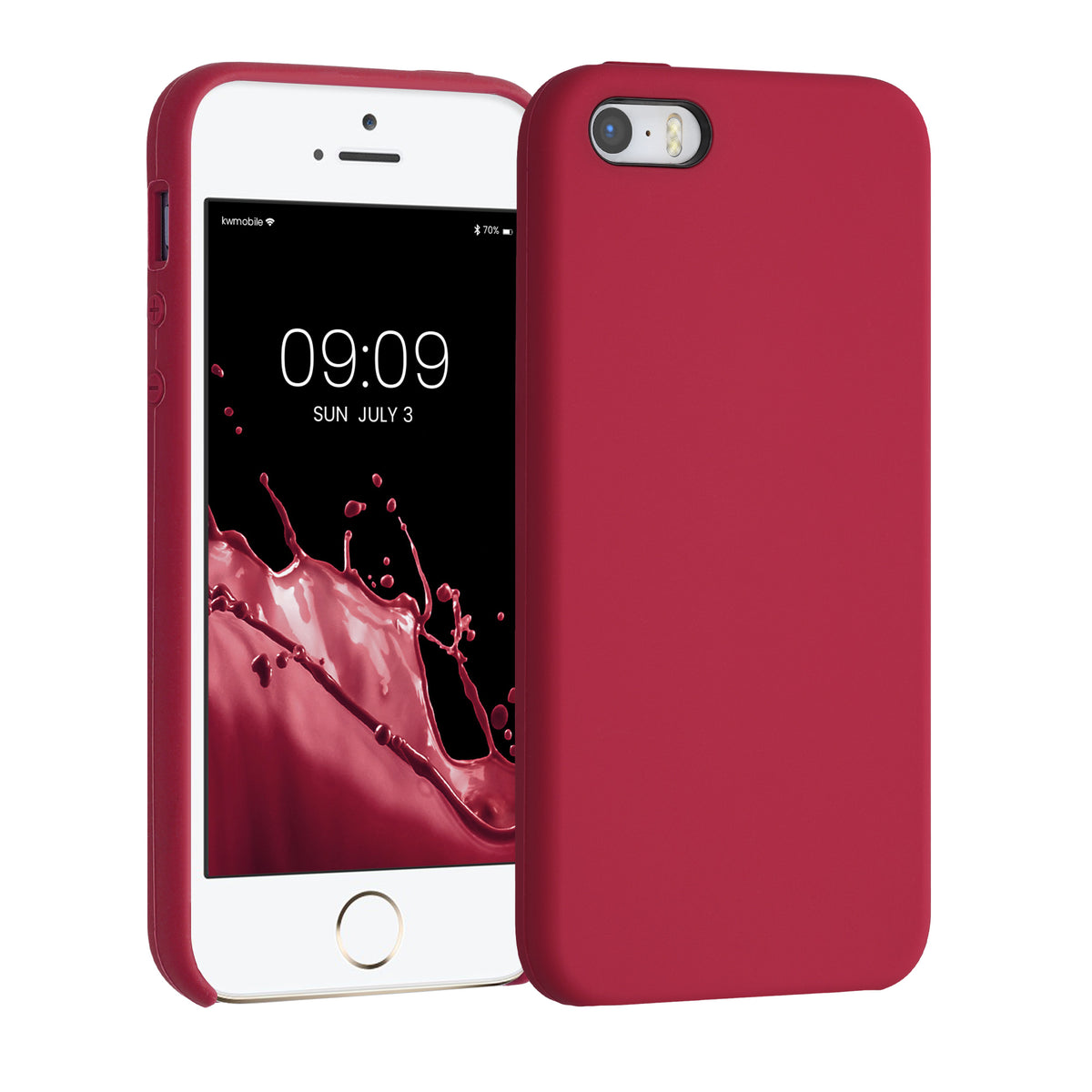 kwmobile Case for Apple iPhone SE (1st Gen 2016) / iPhone 5 / iPhone 5S - Silicone Case - Wireless Charging - Protective Cover