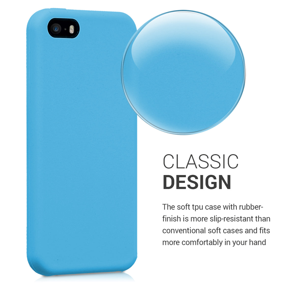 kwmobile Case for Apple iPhone SE (1st Gen 2016) / iPhone 5 / iPhone 5S - Silicone Case - Wireless Charging - Protective Cover