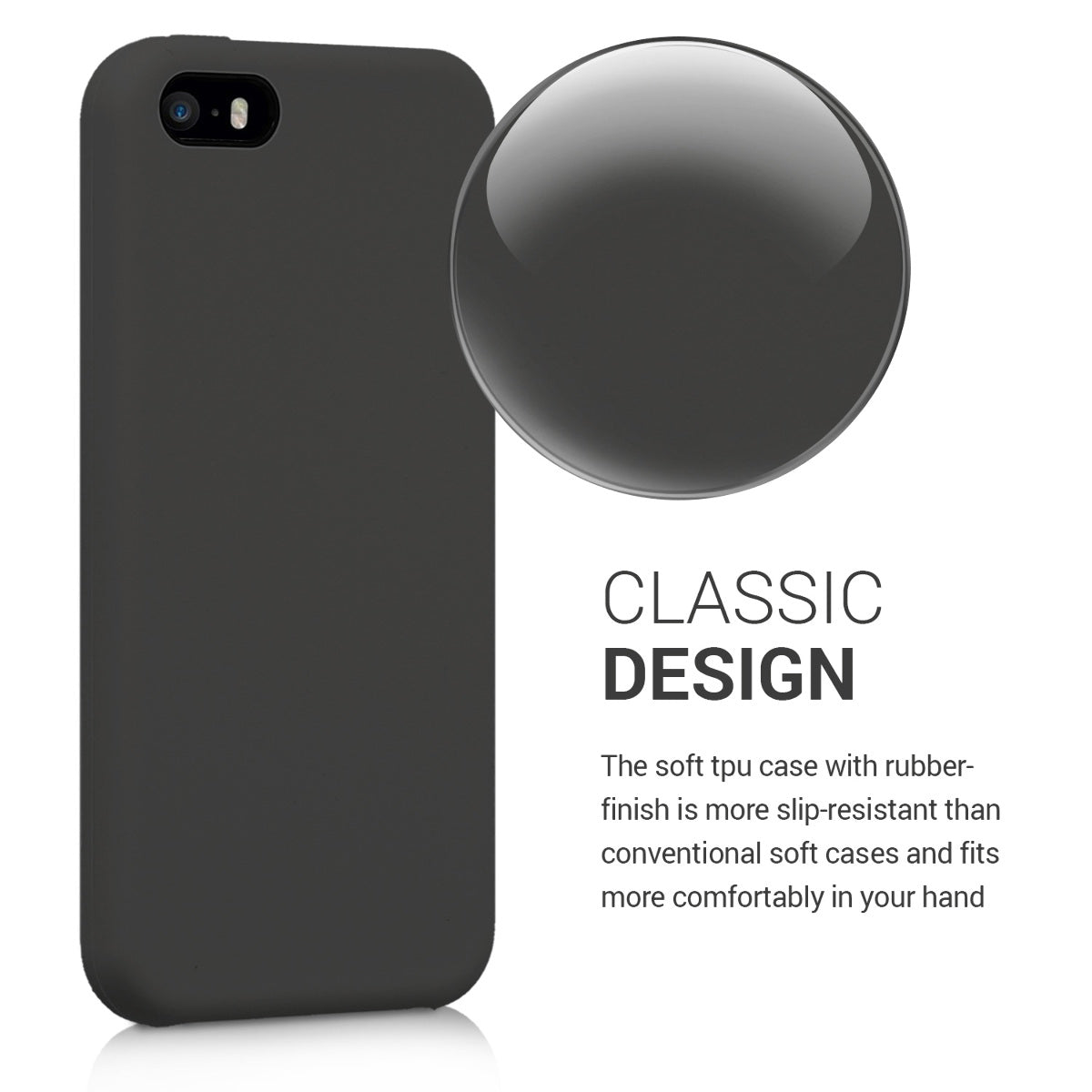 kwmobile Case for Apple iPhone SE (1st Gen 2016) / iPhone 5 / iPhone 5S - Silicone Case - Wireless Charging - Protective Cover