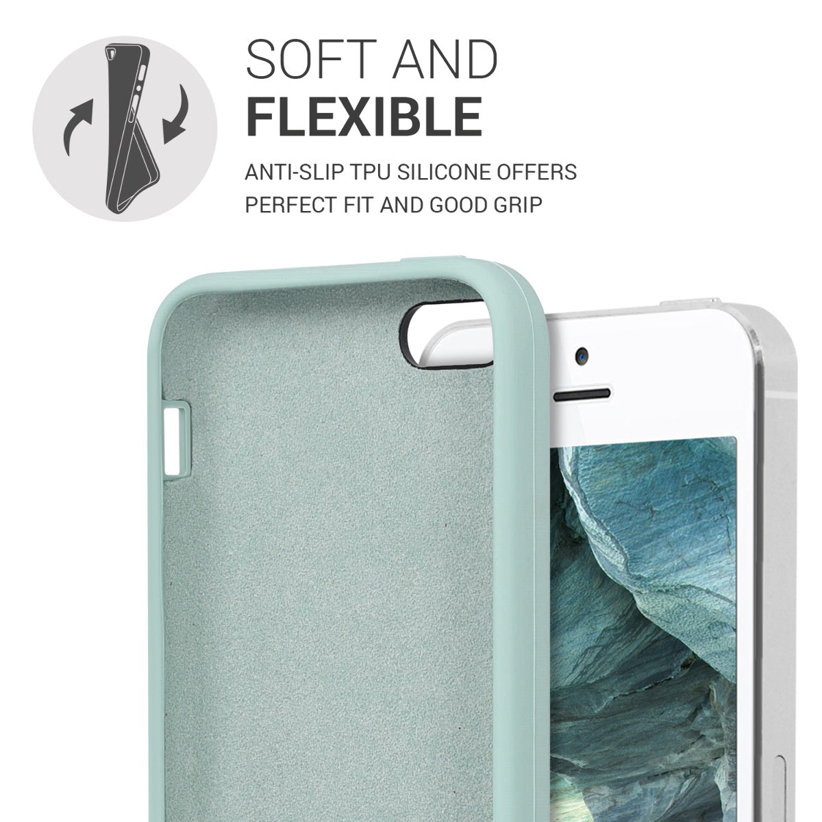 kwmobile Case for Apple iPhone SE (1st Gen 2016) / iPhone 5 / iPhone 5S - Silicone Case - Wireless Charging - Protective Cover