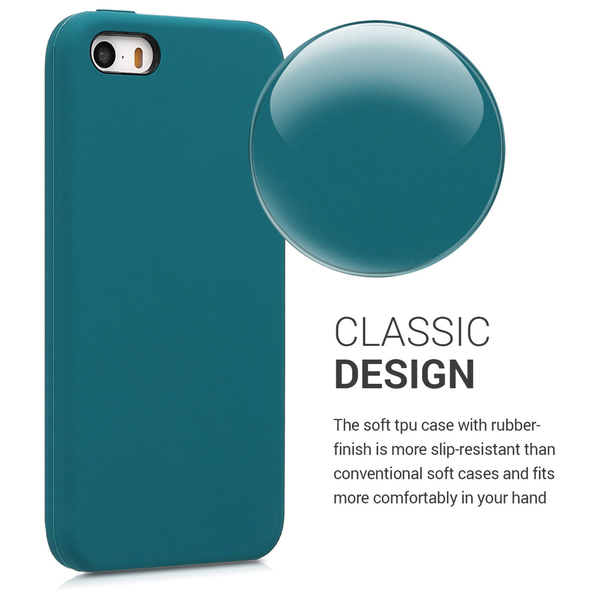 kwmobile Case for Apple iPhone SE (1st Gen 2016) / iPhone 5 / iPhone 5S - Silicone Case - Wireless Charging - Protective Cover