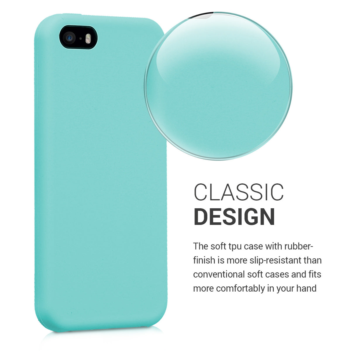 kwmobile Case for Apple iPhone SE (1st Gen 2016) / iPhone 5 / iPhone 5S - Silicone Case - Wireless Charging - Protective Cover