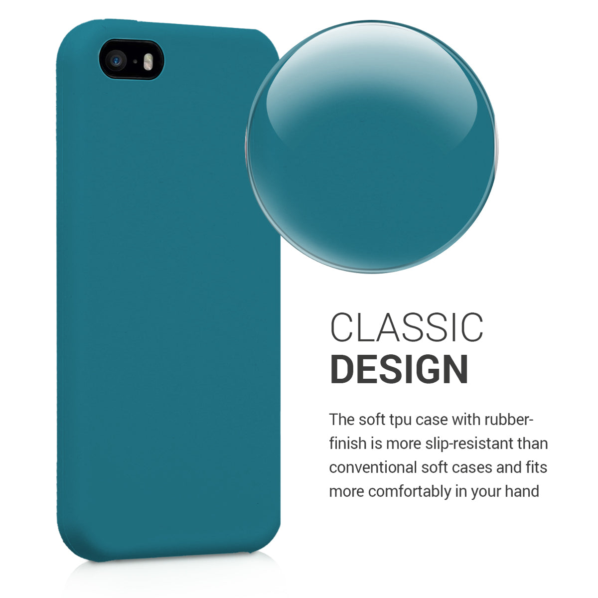 kwmobile Case for Apple iPhone SE (1st Gen 2016) / iPhone 5 / iPhone 5S - Silicone Case - Wireless Charging - Protective Cover