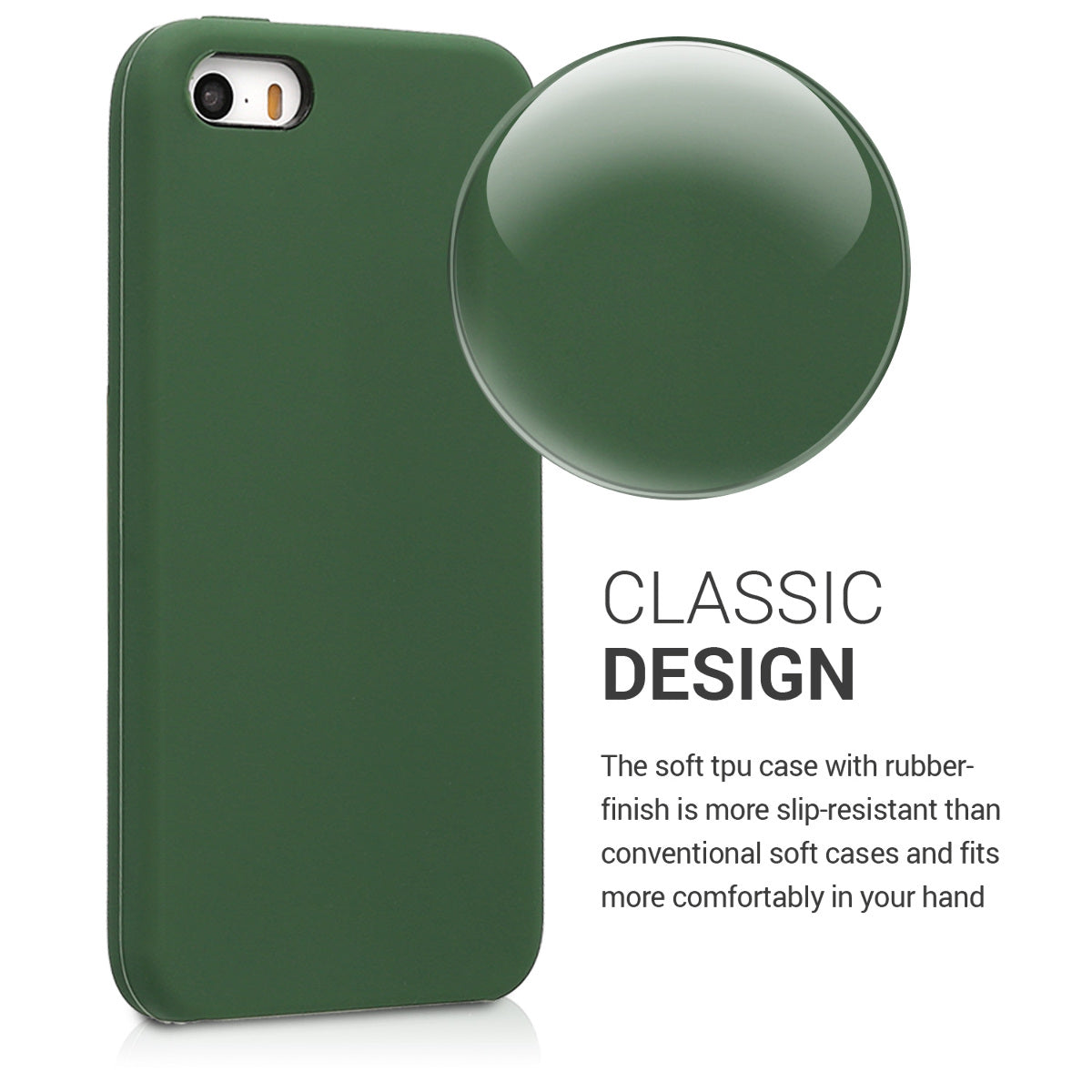 kwmobile Case for Apple iPhone SE (1st Gen 2016) / iPhone 5 / iPhone 5S - Silicone Case - Wireless Charging - Protective Cover