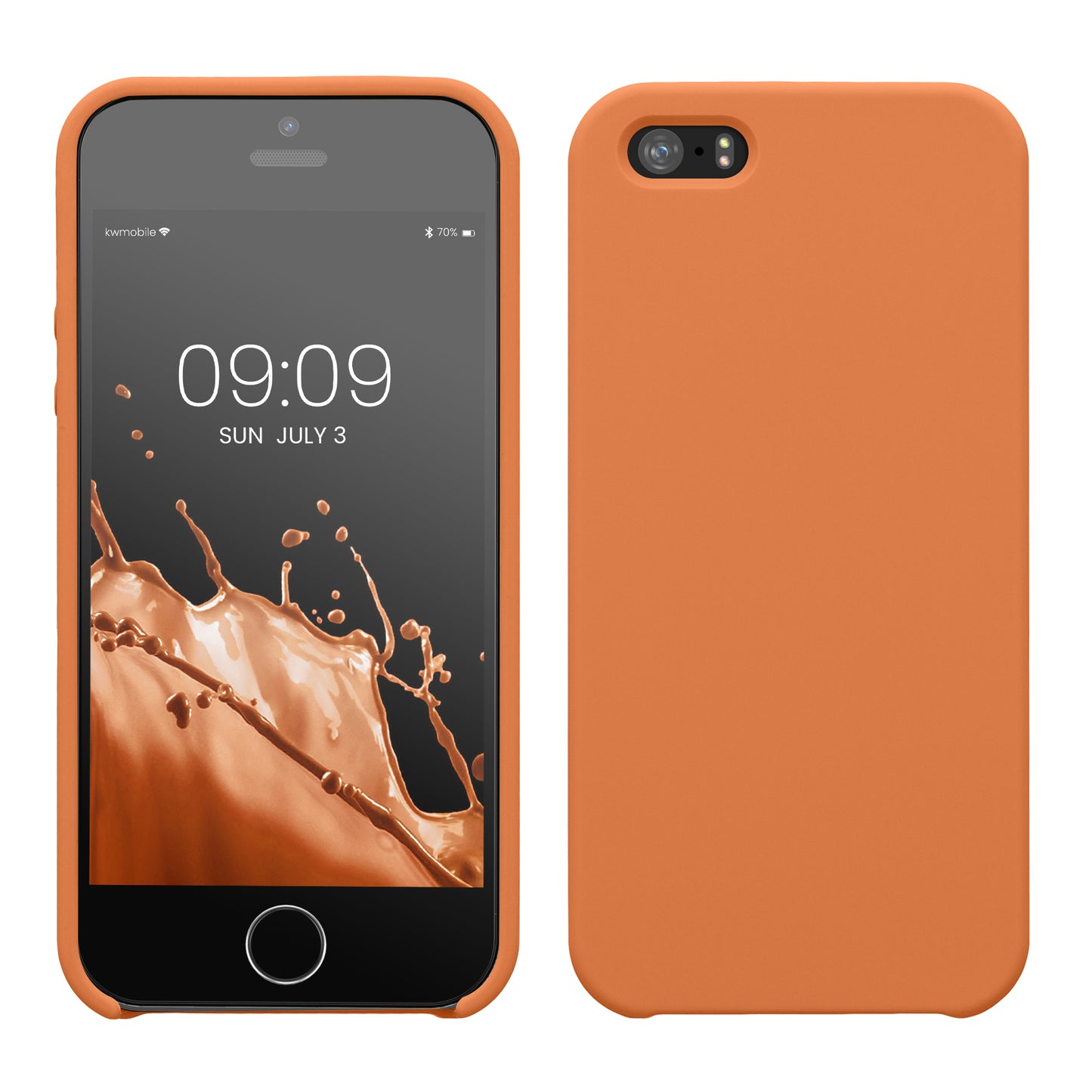 kwmobile Case for Apple iPhone SE (1st Gen 2016) / iPhone 5 / iPhone 5S - Silicone Case - Wireless Charging - Protective Cover