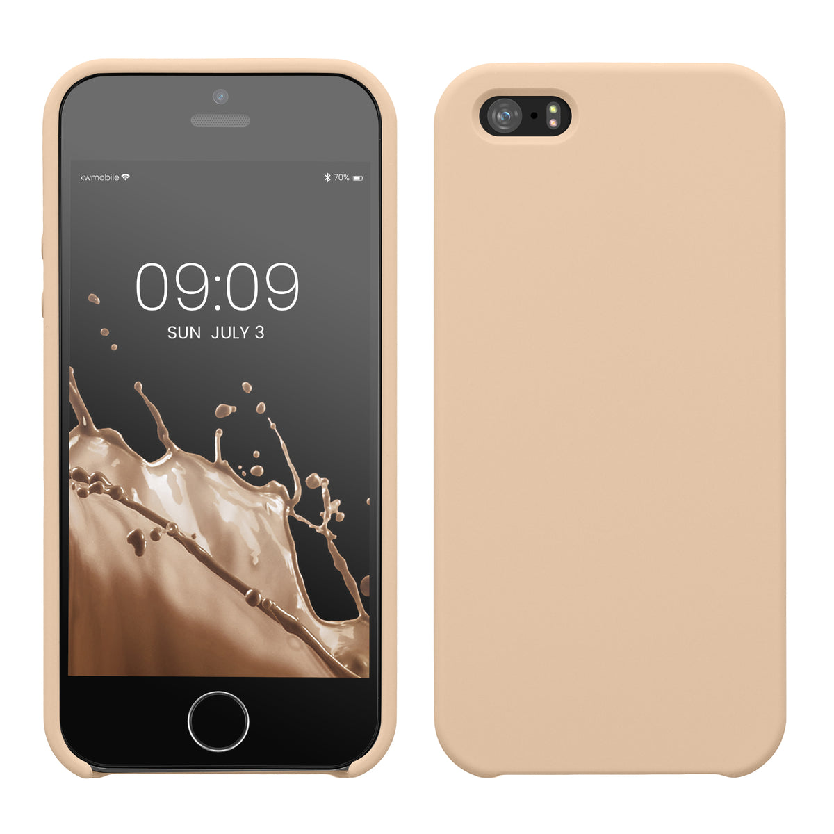 kwmobile Case for Apple iPhone SE (1st Gen 2016) / iPhone 5 / iPhone 5S - Silicone Case - Wireless Charging - Protective Cover