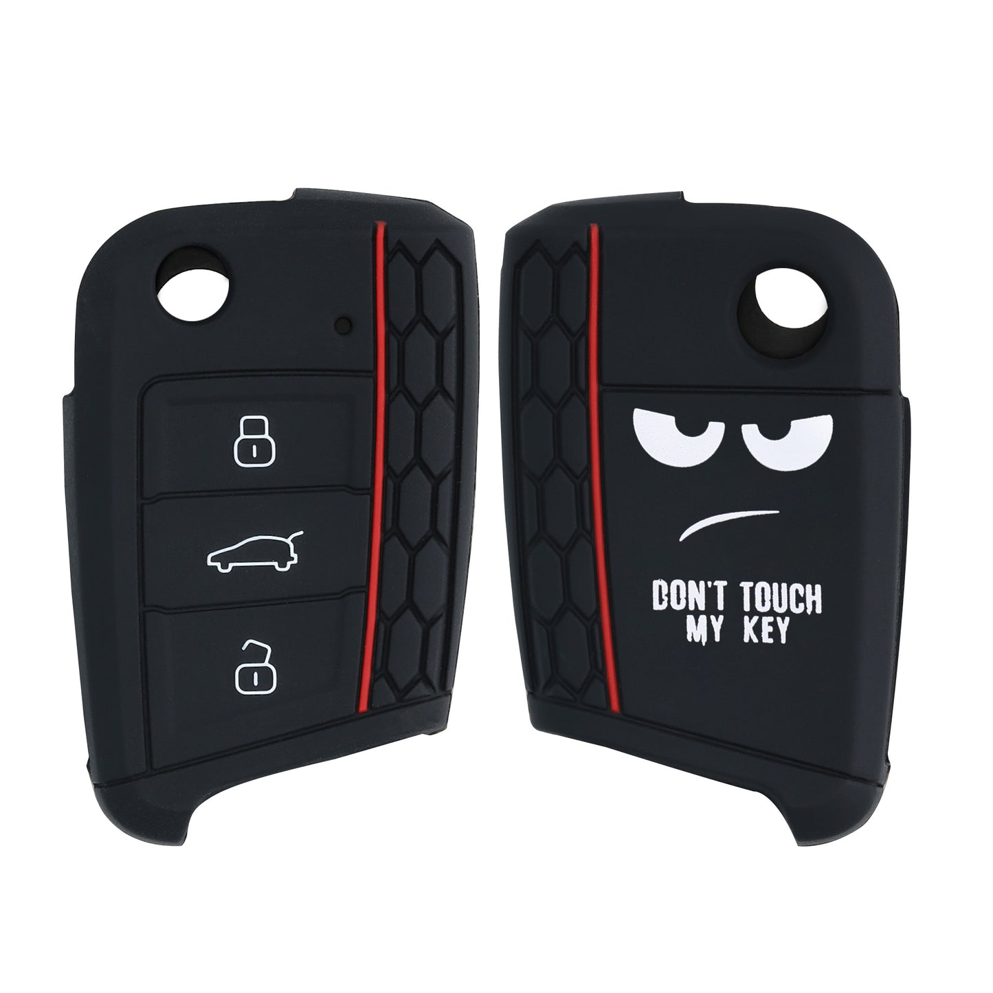 kwmobile Car Key Cover Compatible with VW Golf 7 MK7 3-Button Car Key - Key Fob Cover Don't touch my Key