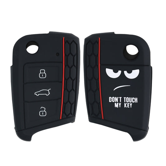 kwmobile Car Key Cover Compatible with VW Golf 7 MK7 3-Button Car Key - Key Fob Cover Don't touch my Key