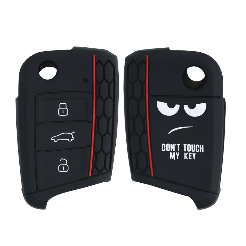 kwmobile Car Key Cover Compatible with VW Golf 7 MK7 3-Button Car Key - Key Fob Cover Don't touch my Key